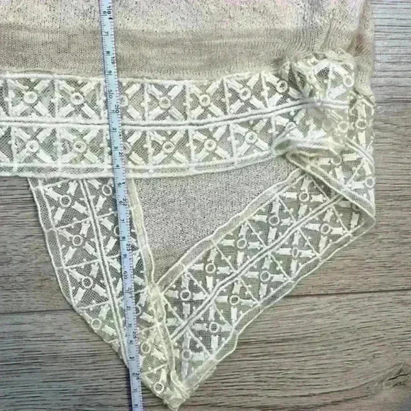 Free People Tan V-Neck Long Sleeve Top Size M - Picture 8 of 11